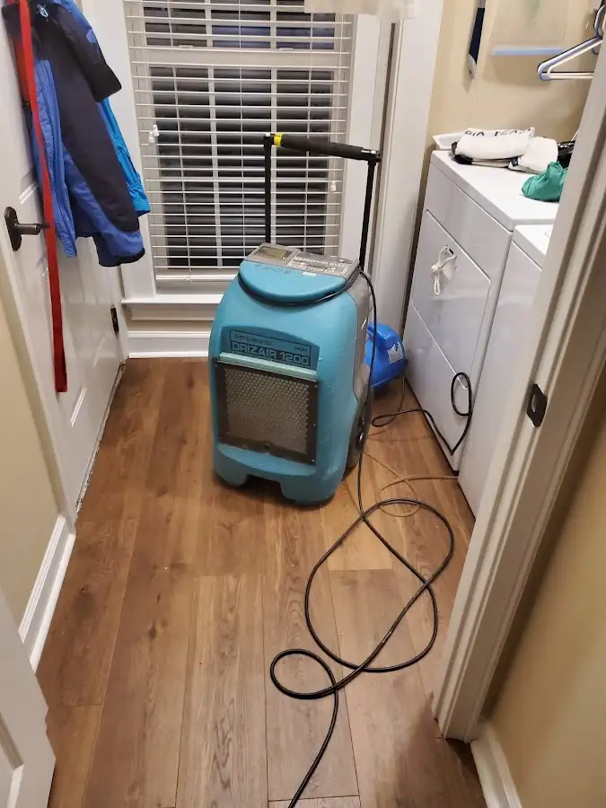 Commercial dehumidifier deployed for Flood Damage Cleanup in Suitland