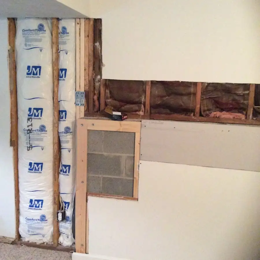 Wall insulation replacement during Contents Cleaning & Restoration in Suitland